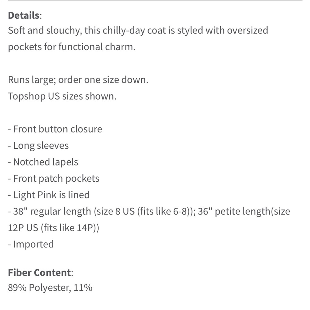 NWT! Topshop Carly light pink fuzzy long coat - Picture 4 of 4